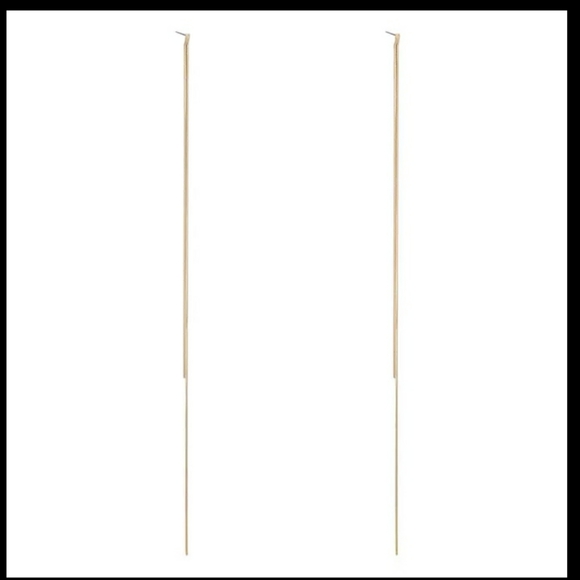 Long Drop Golden Earrings - Picture 6 of 7